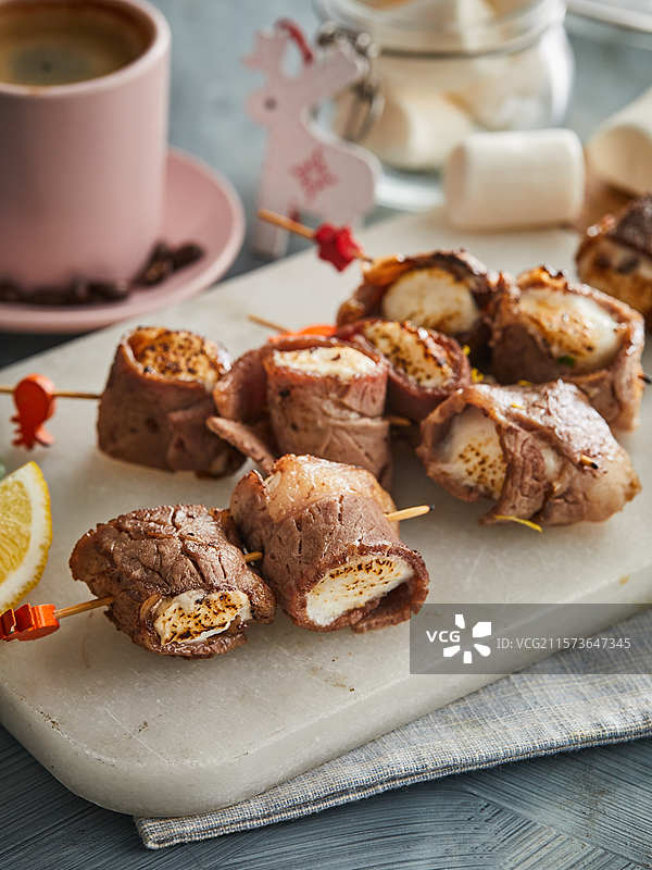 牛肉卷棉花糖图片素材