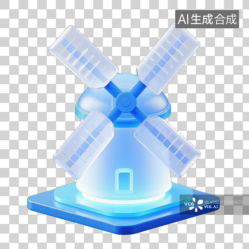 【AI数字艺术】未来能源的风车，新能源，清洁能源风力发电图片素材