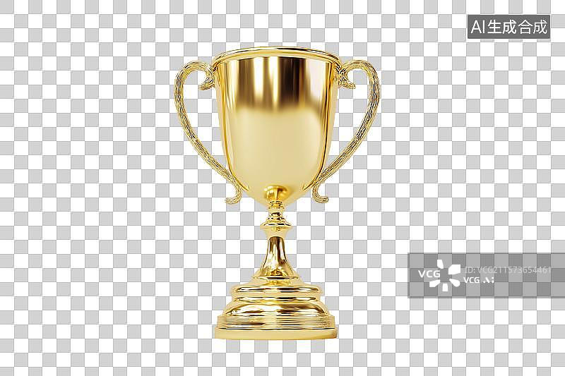 【AI数字艺术】金色的奖杯图标模型图片素材