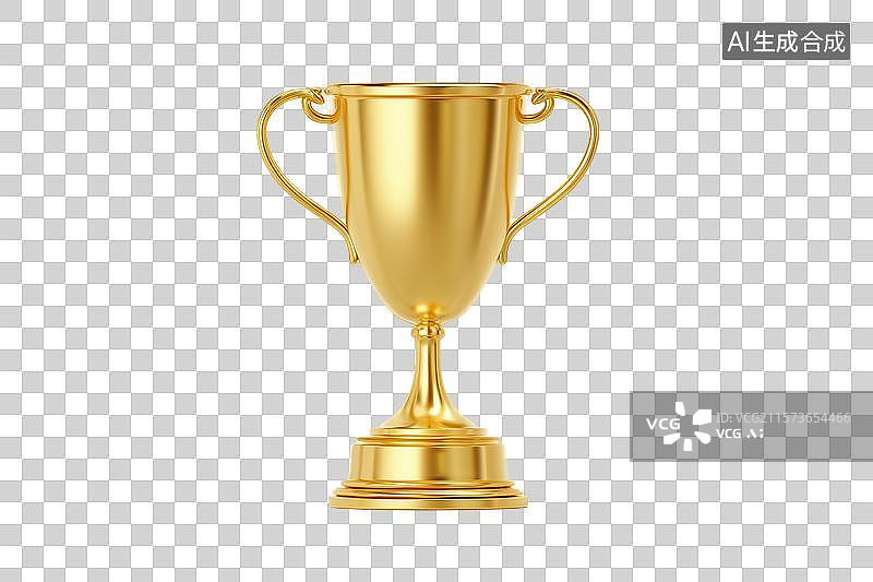 【AI数字艺术】金色的奖杯图标模型图片素材
