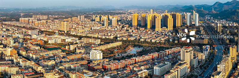 临湘市 长安西路 杜家垄 城市 航拍图片素材