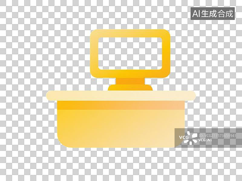 【AI数字艺术】黄色简约风格收银台图标图片素材
