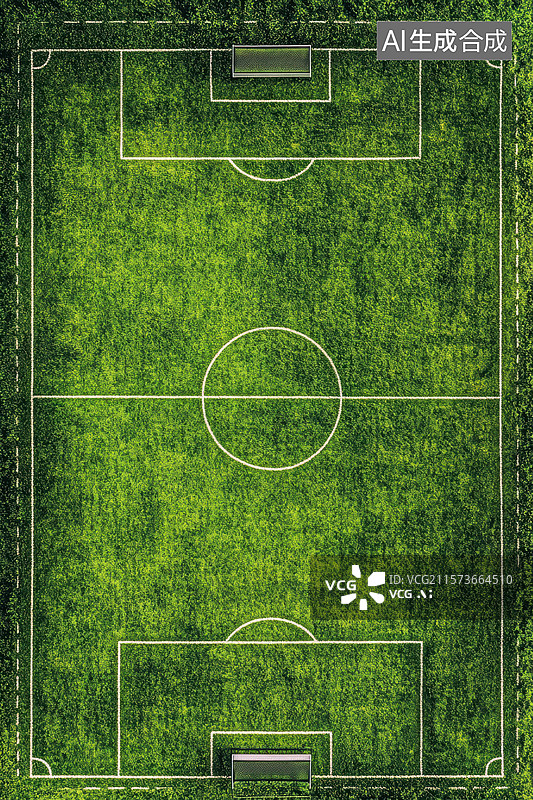 【AI数字艺术】足球场的绿色梦想图片素材