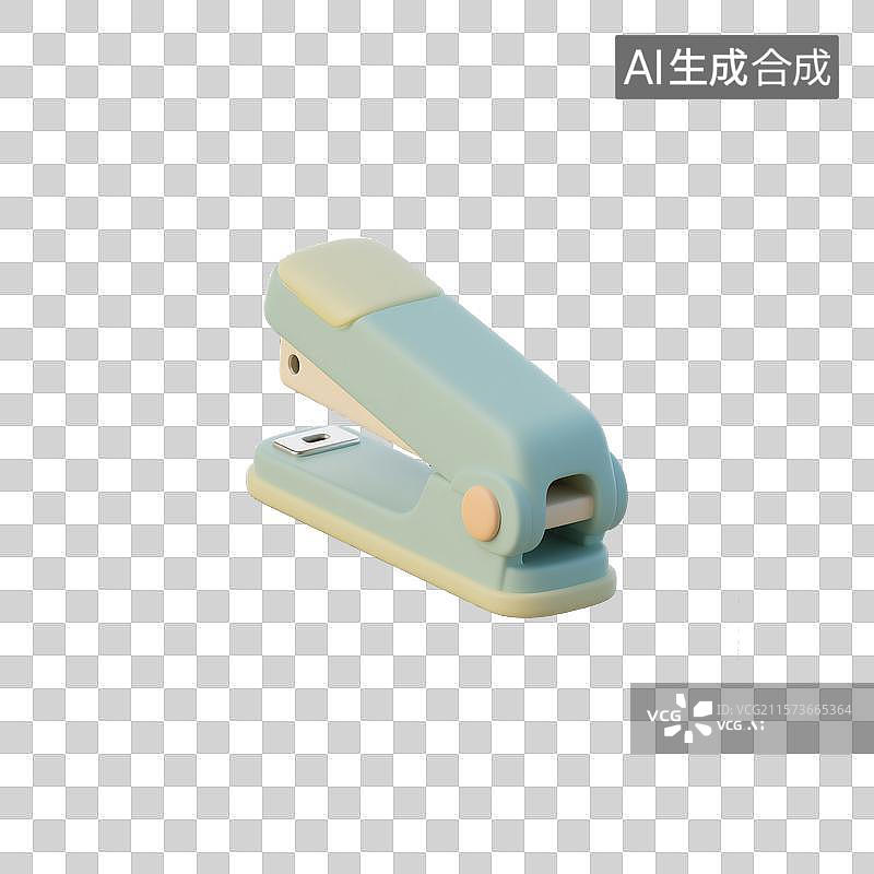 【AI数字艺术】3D渲染卡通扁平化订书机图标图片素材