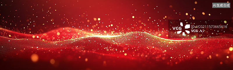 【AI数字艺术】红色绸带的梦幻背景图片素材