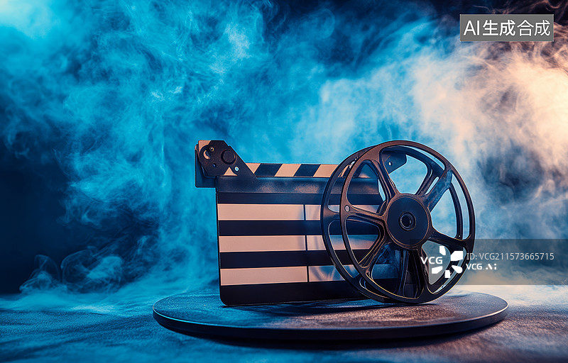 【AI数字艺术】电影胶片的时光之旅图片素材