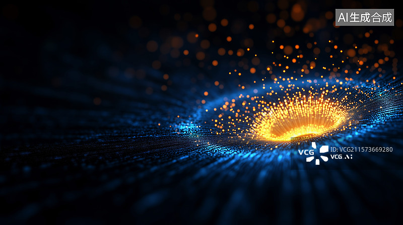 【AI数字艺术】蓝色光影的科技律动图片素材