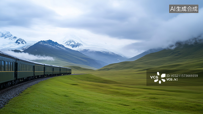【AI数字艺术】旅行 火车 风景图片素材