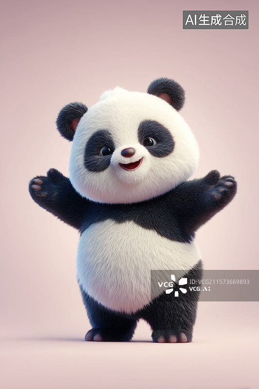 【AI数字艺术】憨态可掬的熊猫宝宝图片素材