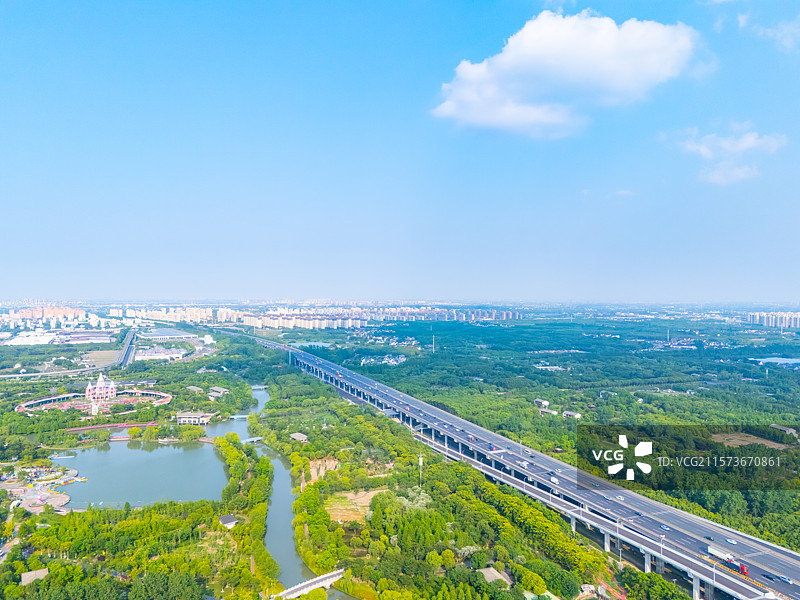 航拍上海浦江郊野公园图片素材