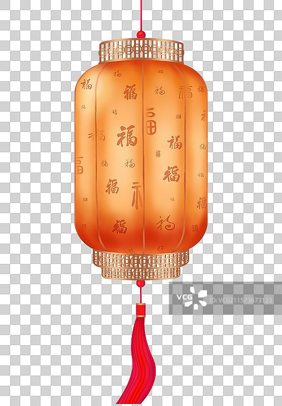 中国风中式手绘福字灯笼图片素材