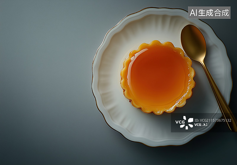 【AI数字艺术】焦糖布丁图片素材