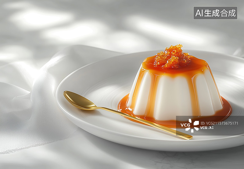 【AI数字艺术】焦糖布丁图片素材