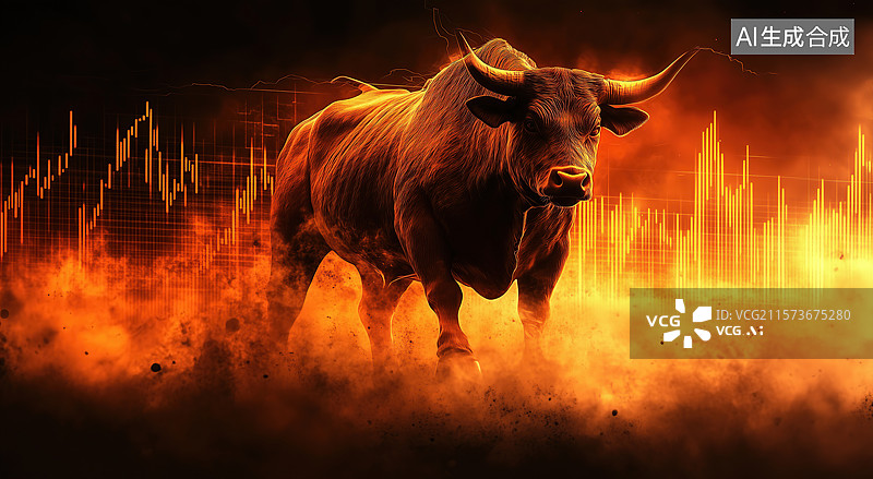 【AI数字艺术】股市金融牛市插画图片素材