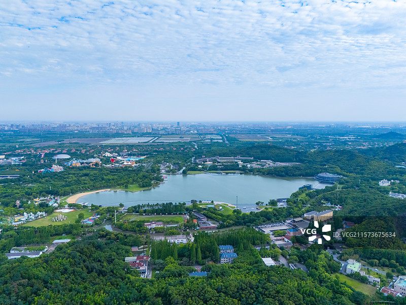 航拍上海月湖雕塑公园图片素材