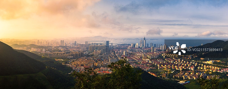 烟台全景图片素材