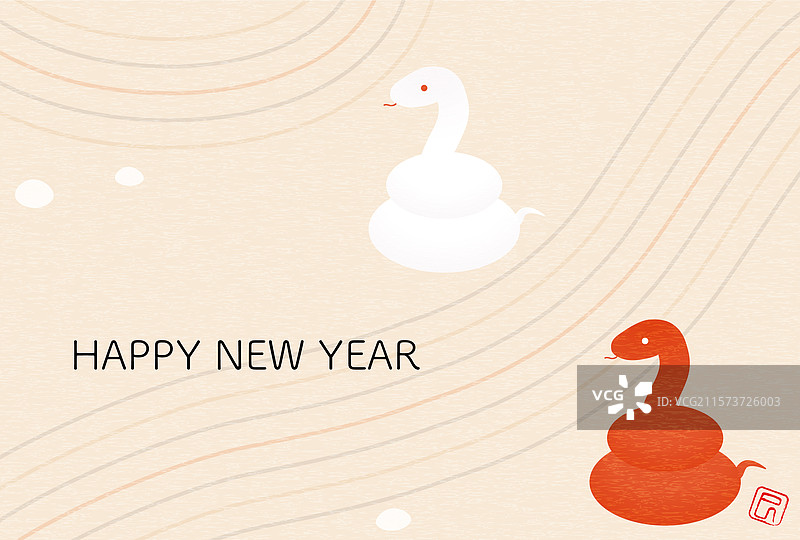 蛇年日本新年贺卡图片素材