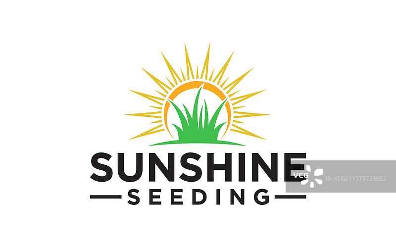 有机农场标志，绿色树木与阳光相伴图片素材