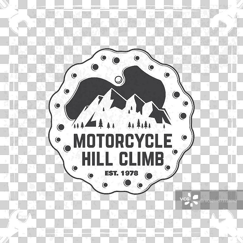 摩托车爬坡徽章贴纸图片素材