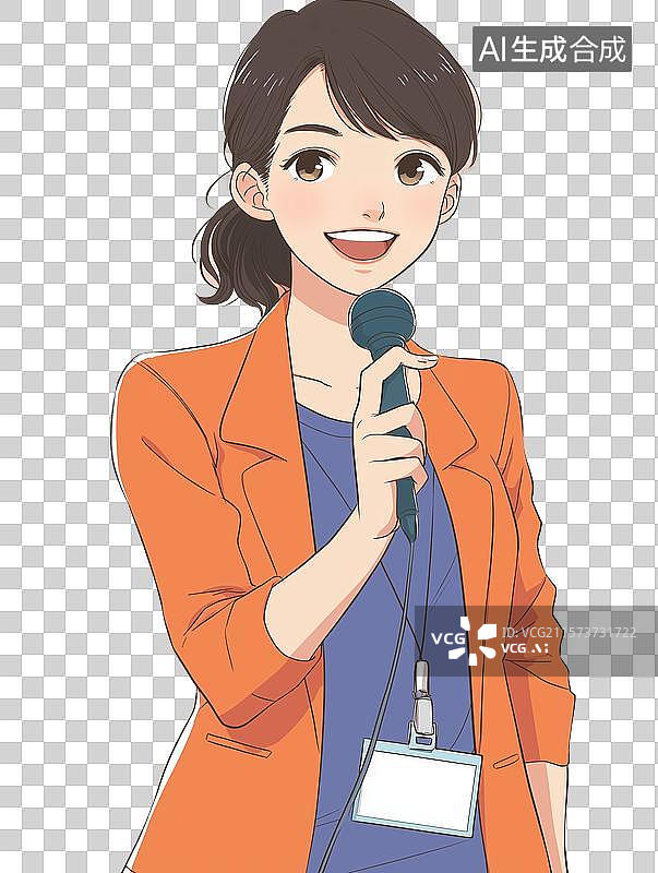 【AI数字艺术】在进行报道的记者图片素材