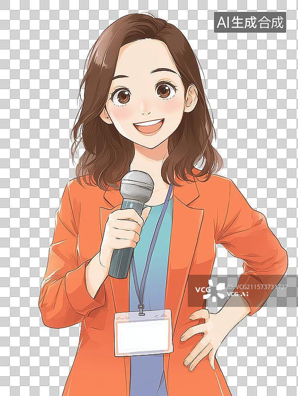 【AI数字艺术】在进行报道的记者图片素材