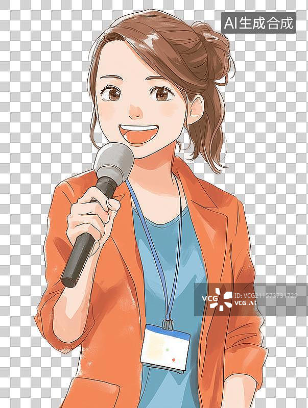 【AI数字艺术】在进行报道的记者图片素材