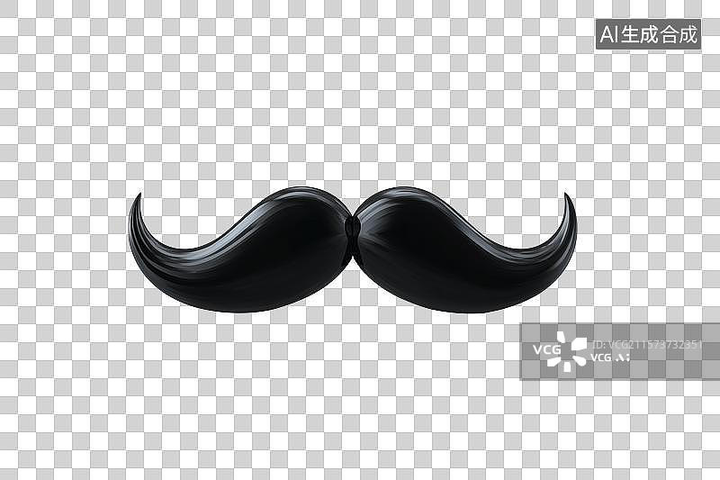 【AI数字艺术】卡通简约3d黑色八字胡子图片素材