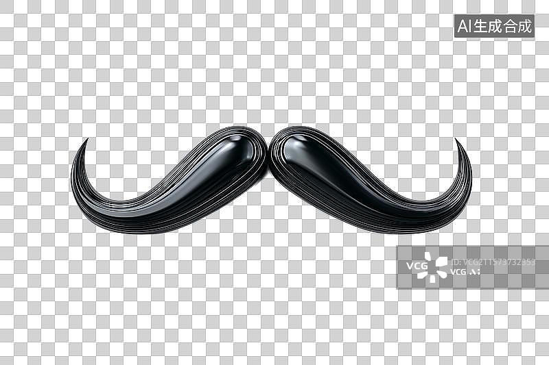 【AI数字艺术】卡通简约3d黑色八字胡子图片素材