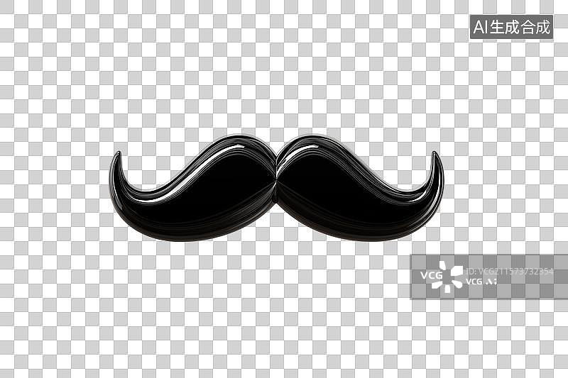 【AI数字艺术】卡通简约3d黑色八字胡子图片素材