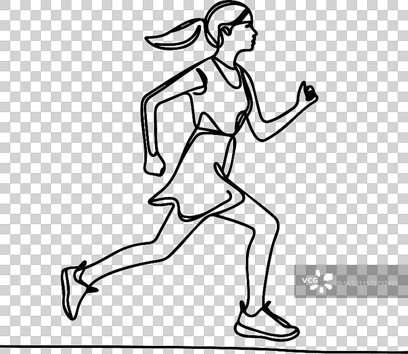 一笔手绘的单线艺术图图片素材