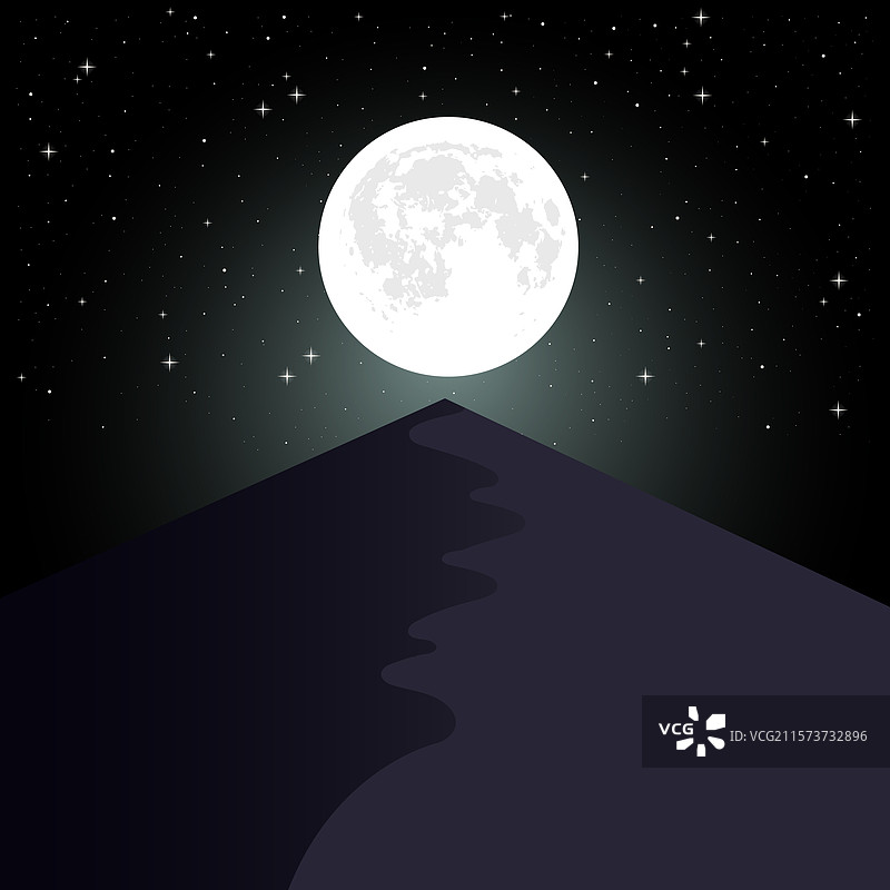 月光照耀的沙漠山峰图片素材