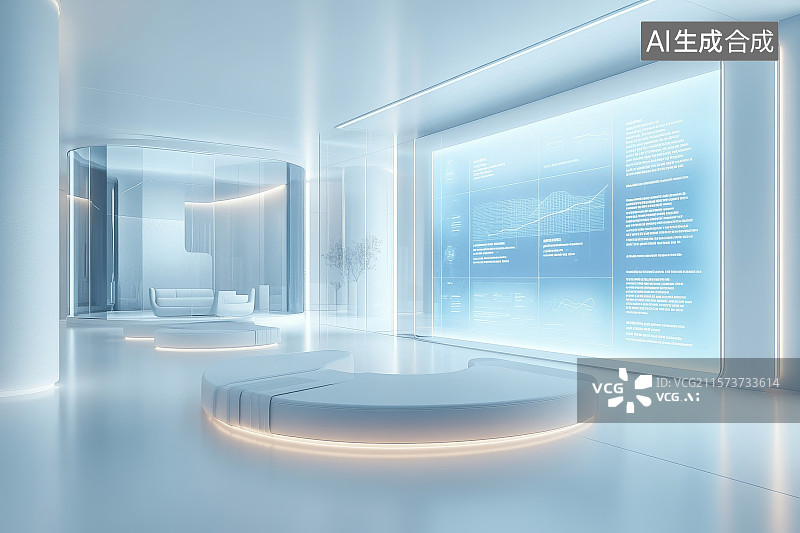 【AI数字艺术】未来科技展示厅图片素材