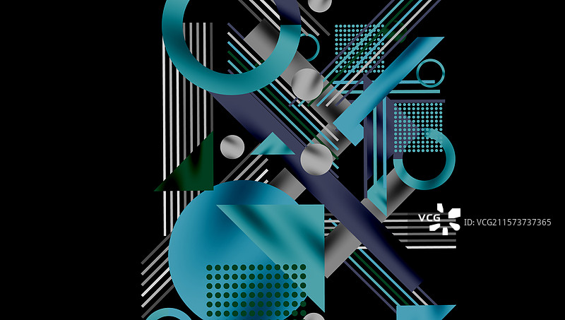 圆形、三角形、正方形、环和线条与图片素材