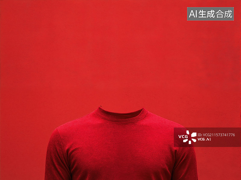 【AI数字艺术】红色背景人物图片素材