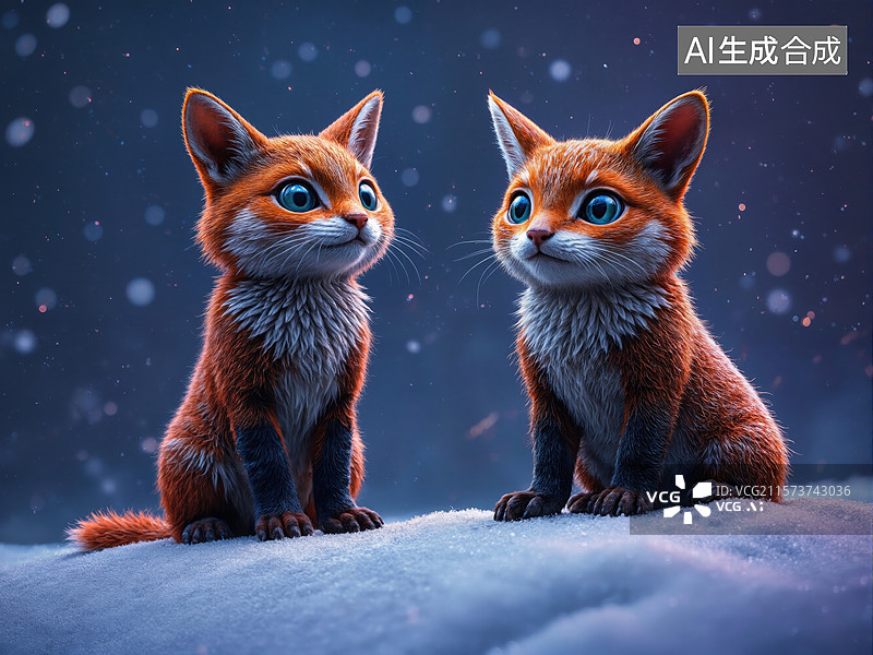 【AI数字艺术】梦幻狐狸伙伴图片素材
