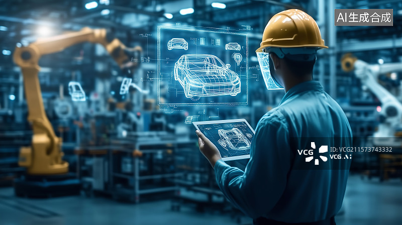 【AI数字艺术】现代化工厂工作场景图片素材
