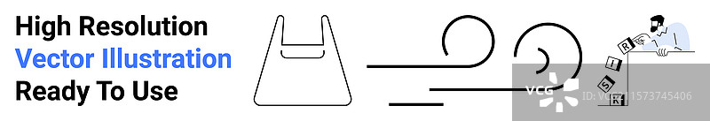 塑料袋与环境影响的概念图片素材