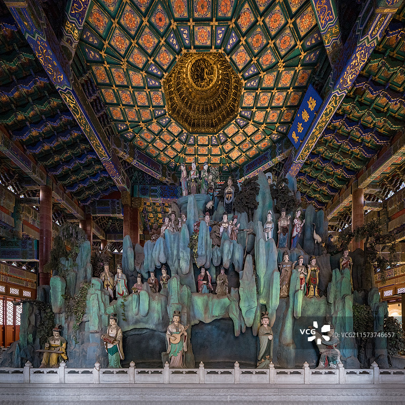 北海公园小西天，万佛楼与极乐世界殿图片素材