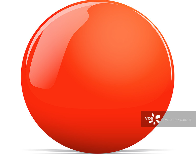 一个表面光滑反射的红色球体图片素材