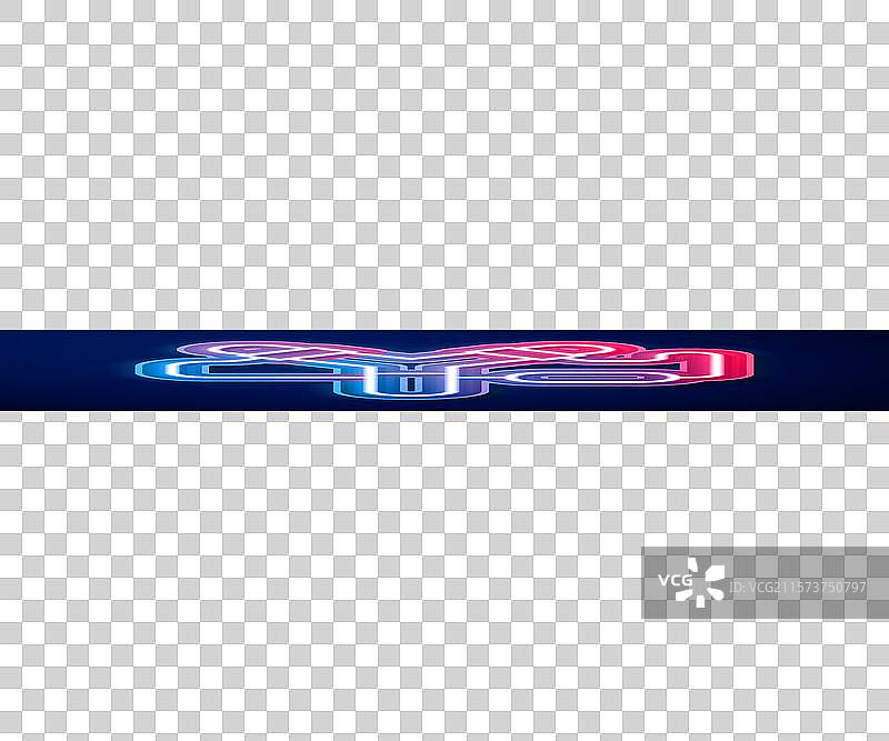 发光的霓虹线弹弓图标，背景为蓝色图片素材