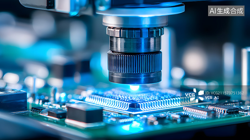 【AI数字艺术】芯片检测瞬间图片素材