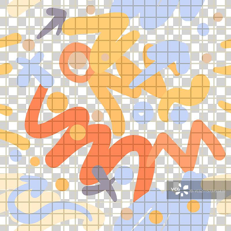 复古的80年代或90年代时尚风格抽象图案图片素材