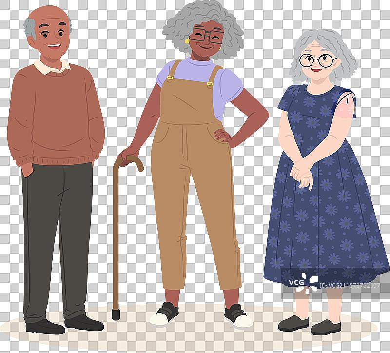 快乐的多元化老年人群体图片素材