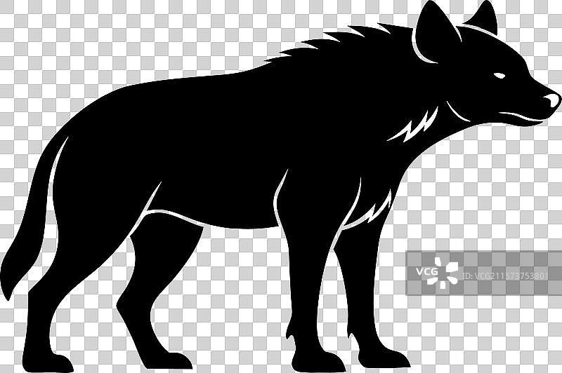 黑色的土狼剪影图片素材