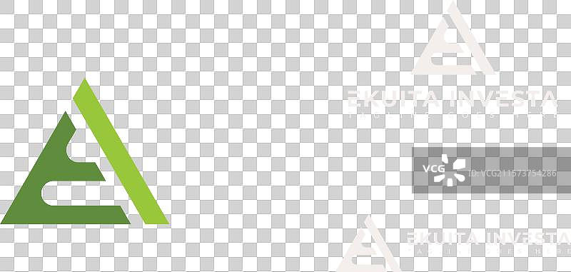 抽象的初始三角形字母ei或ie标志图片素材