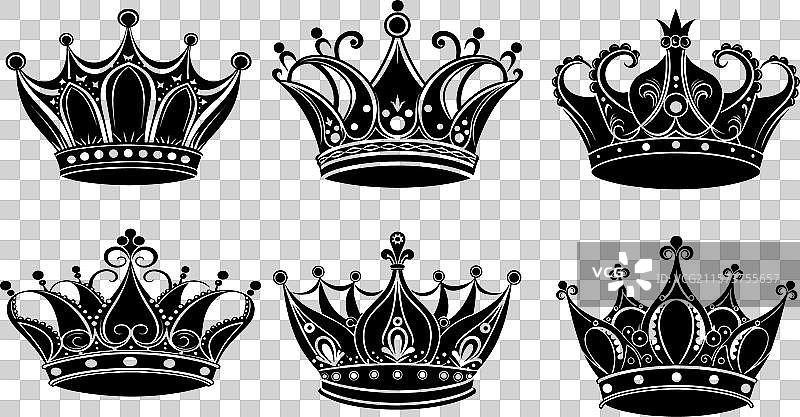 女王王冠剪影套装A图片素材