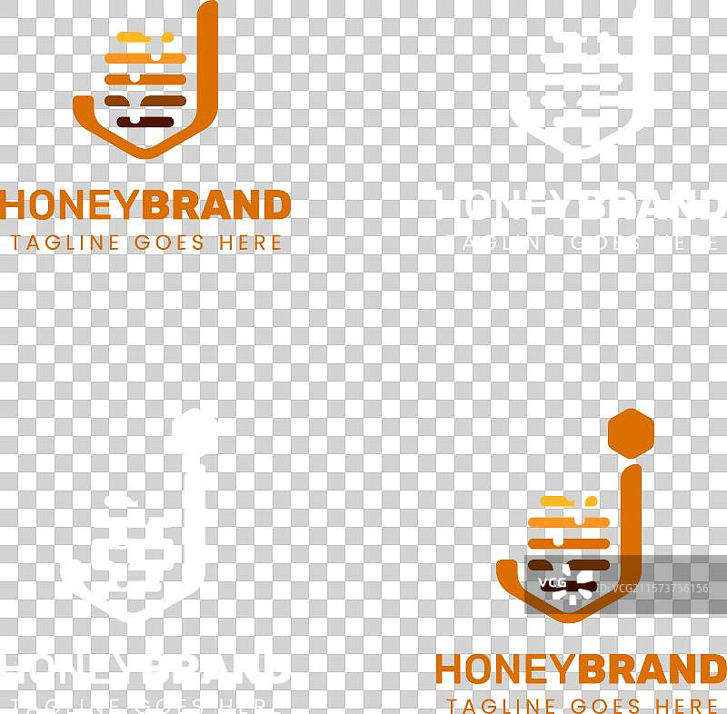字母J蜜蜂标志组合，完美适合养蜂业图片素材
