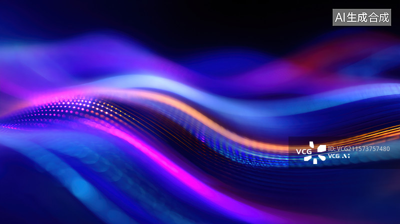 【AI数字艺术】流光溢彩的抽象波浪图案图片素材