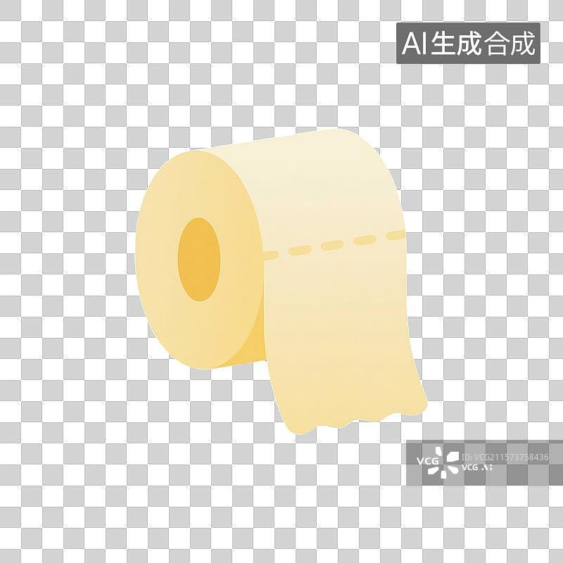 【AI数字艺术】简约风格黄色卫生纸扁平插画图标图片素材