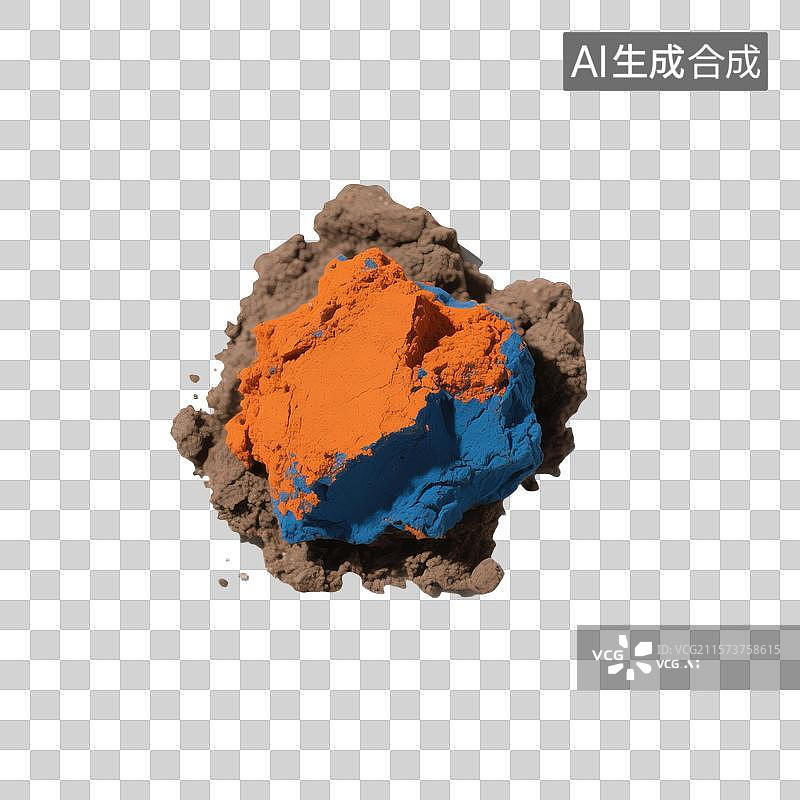 【AI数字艺术】极简风格鲜亮色彩的泥土团图片素材